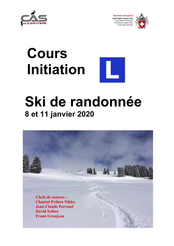 Cours d'initiation  ski de randonnée 8-11-jan 2020